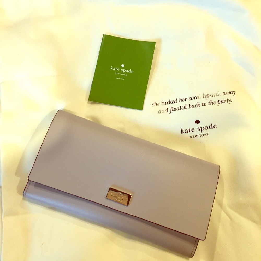 Kate Spade plum leather wallet authentic